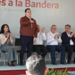 Humberto Prieto Herrera inicia actividades con Honores a la Bandera, acompañando al Gobernador Américo Villarreal Anaya