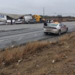 Guardia Estatal atiende accidente en el Libramiento México II, en Nuevo Laredo